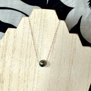 79. Black Tahitian Pearl Floater Necklace